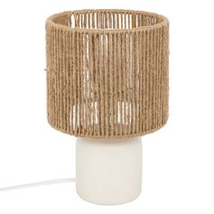 Lampe à poser KOBY naturel blanc H 24cm