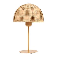Lampe ALIX métal et rotin beige H 33cm