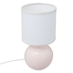 Lampe boule TIMEO rose H 25cm