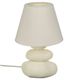 Lampe céramique galet et abat-jour beige H 30cm