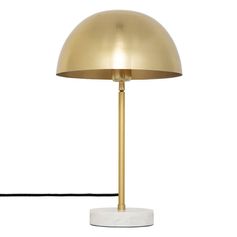 Lampe champignon LILIO en acier doré H 46cm