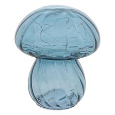 Lampe champignon MALU led verre bleu H 15cm