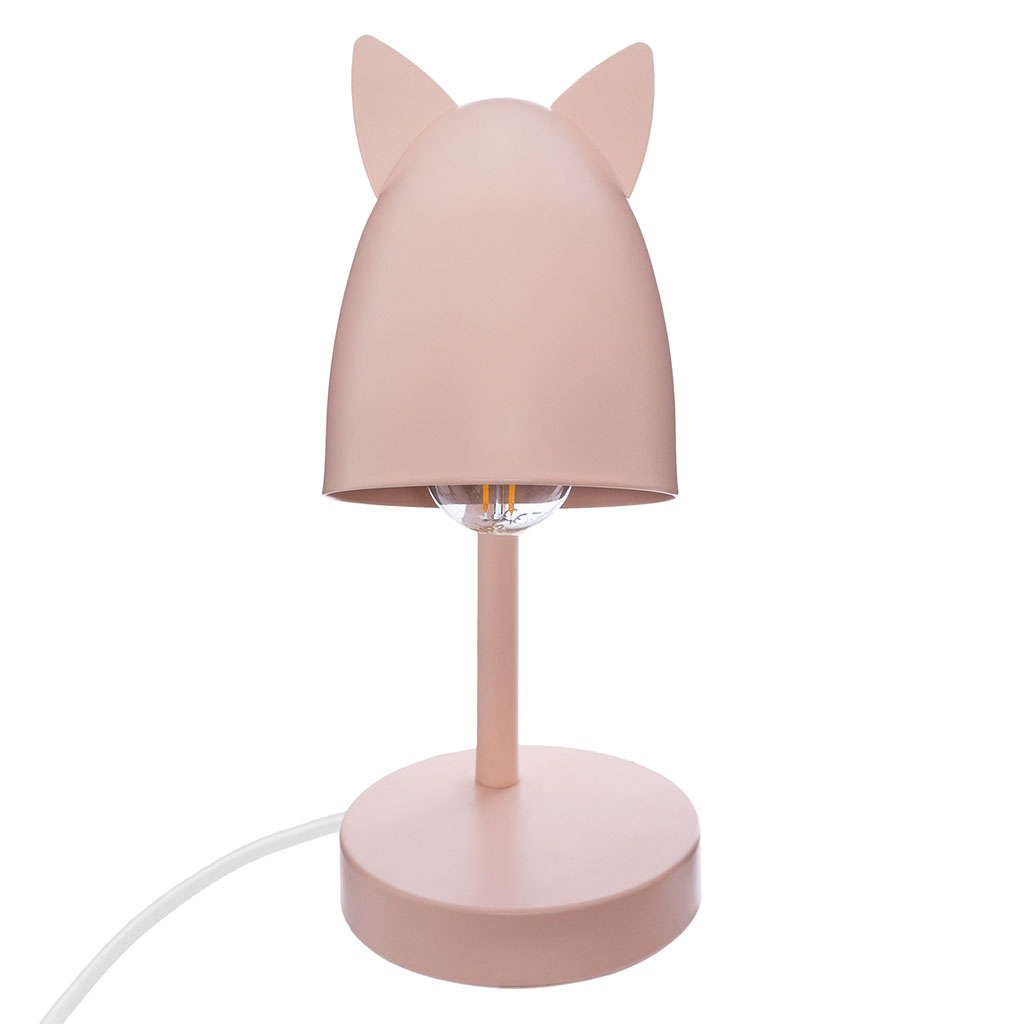 Lampe de bureau oreilles métal rose 30cm - Centrakor