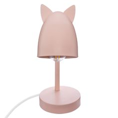 Lampe de bureau oreilles métal rose 30cm