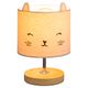 Lampe de chevet abat-jour chat gris H 21cm