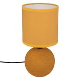 Lampe de chevet céramique boule ocre H 25cm