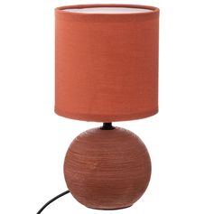 Lampe de chevet céramique boule terracotta H 25cm