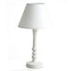 Lampe de chevet charme blanche bois H 36cm
