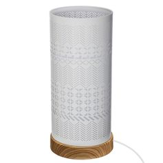Lampe de chevet cylindrique tactile 3 intensités blanche H 27.5cm