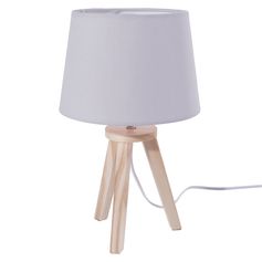 Lampe de chevet trépied grise 18.5x31cm