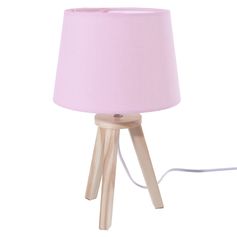 Lampe de chevet trépied rose 18.5x31cm