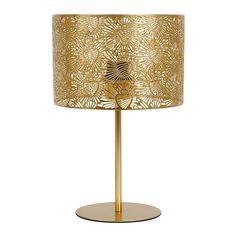 Lampe métal perforé doré D22cm