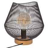 Lampe de chevet socle boule strié grise H25cm - Centrakor