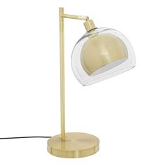 Lampe RIVI dorée en métal et verre H 48cm