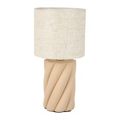 Lampe torsadée TWIST beige H 30cm