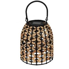 Lanterne solaire CARLA beige et noir 19x21.5cm