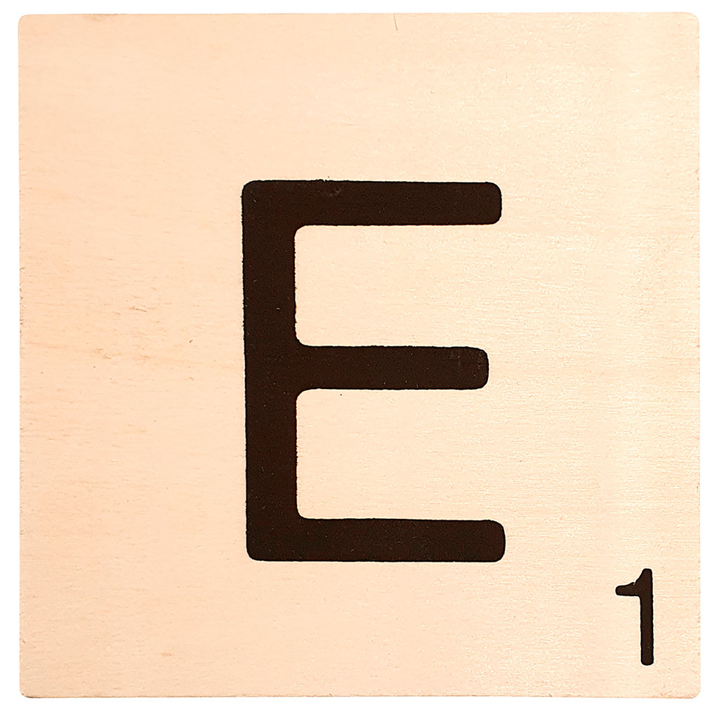 Lettre E bois à décorer 10x10cm - Centrakor