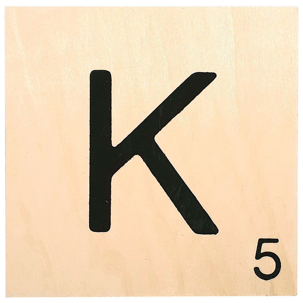 Lettre K bois à décorer 10x10cm - Centrakor