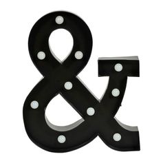 Lettre lumineuse à poser métal noir H 30.5cm