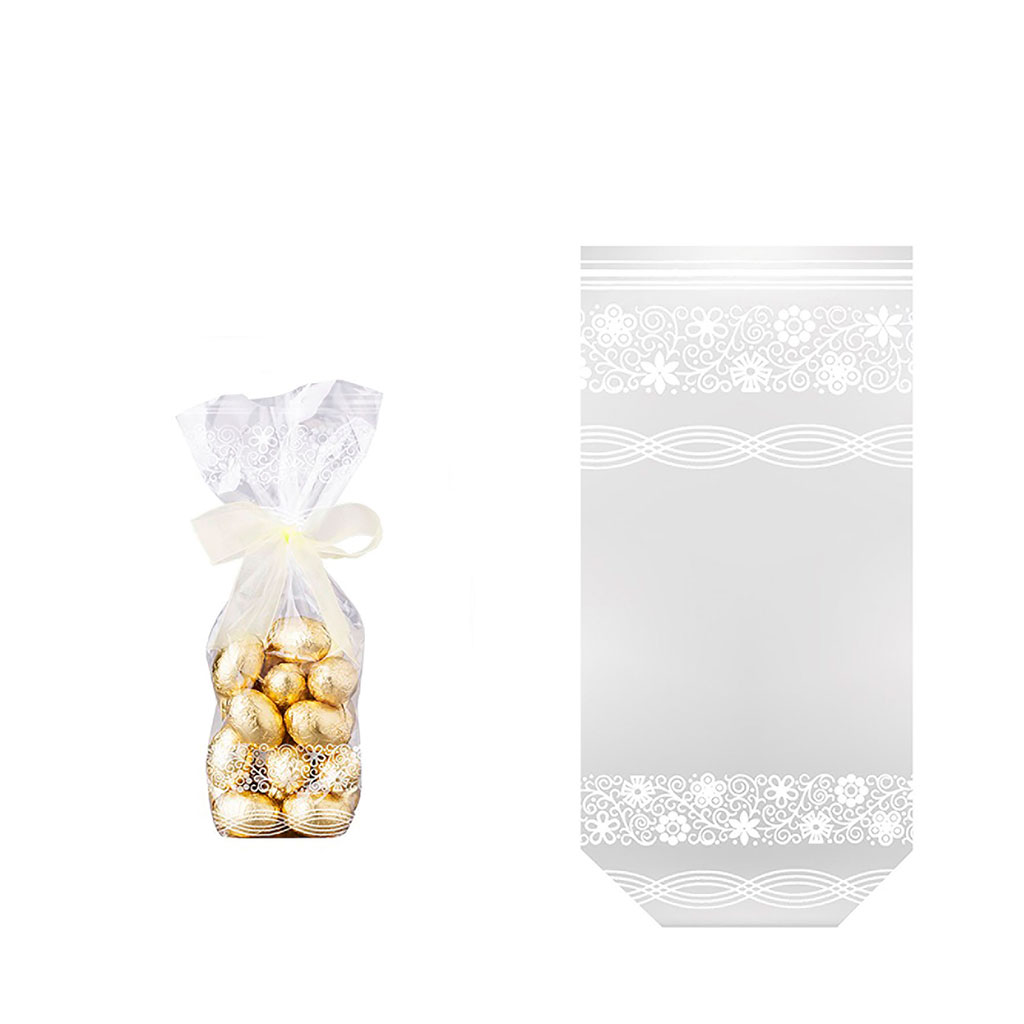 Set de 10 sachets confiserie transparent 16X9,5X4cm