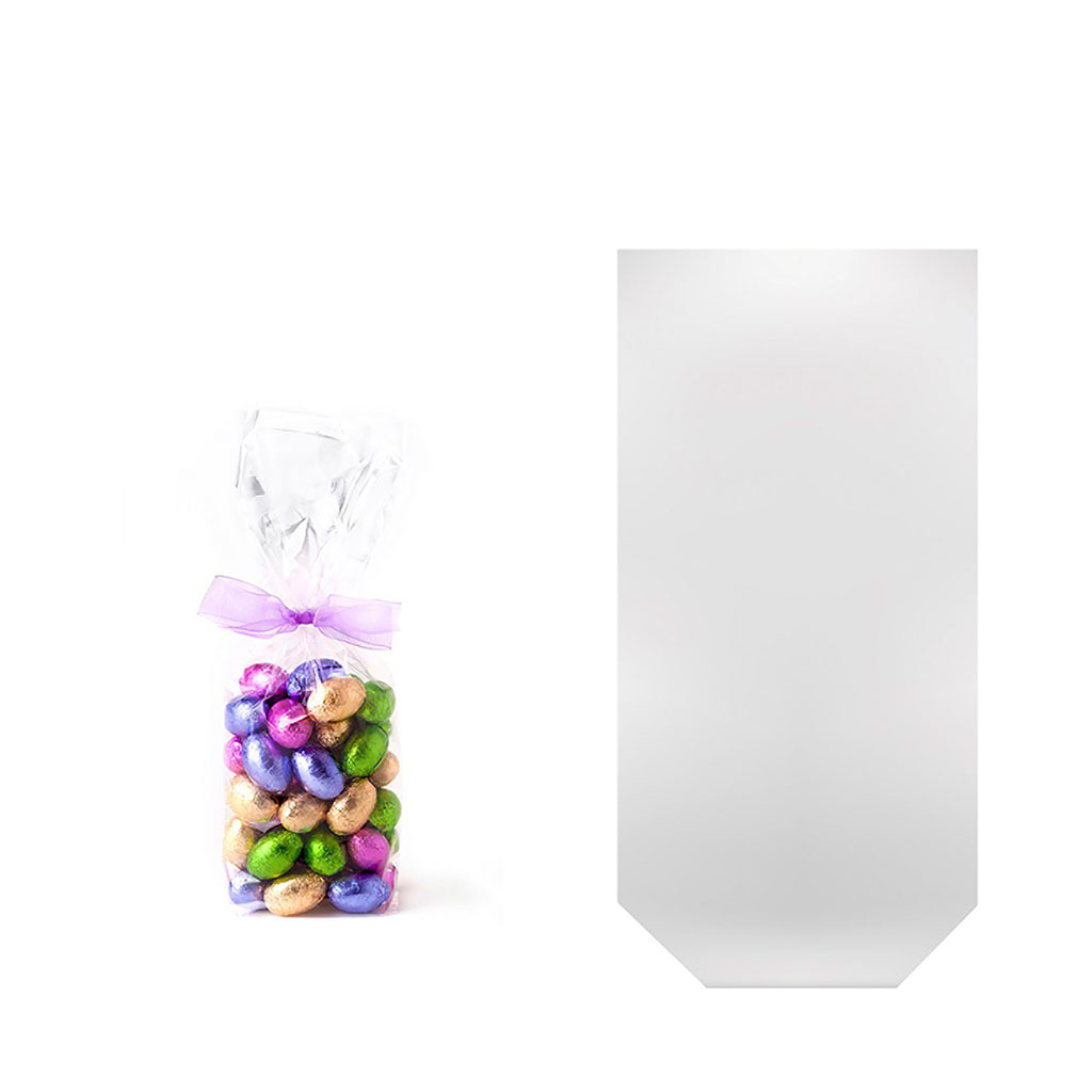 Petit sachet plat cellophane transparent, sachet bonbon alimentaire.