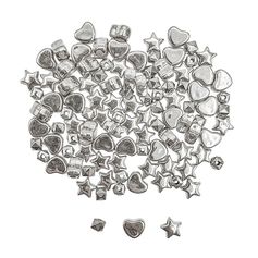Lot de 105 perles Heishi argentées