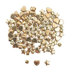Lot de 105 perles Heishi dorées