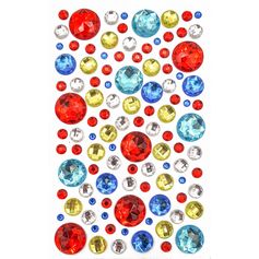 Lot de 109 stickers en strass ronds