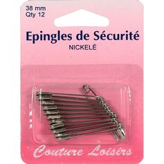 Lot de 12 épingles à nourrice argentées 38mm