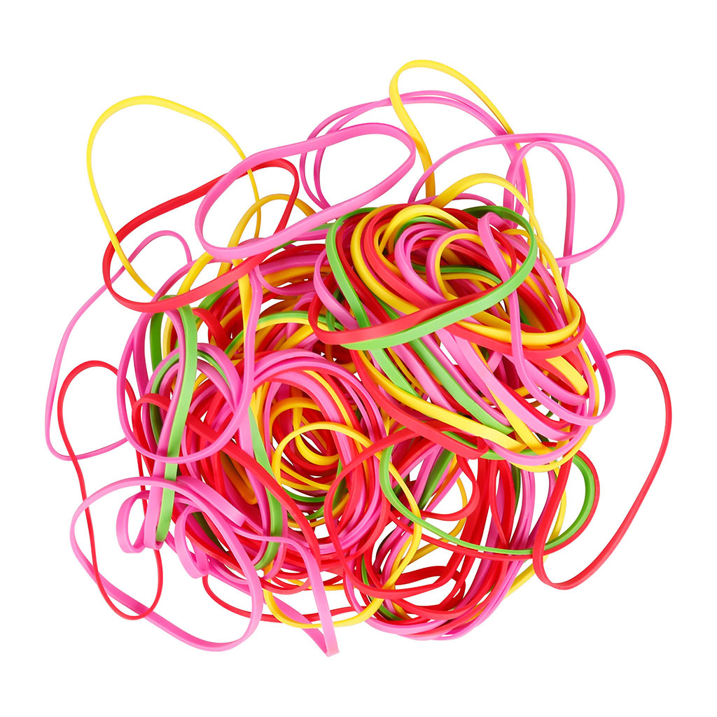 Lot de 120 élastiques colorés 13x15x3.5cm