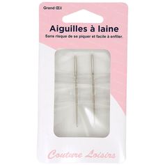 Lot de 2 aiguilles à laine métal