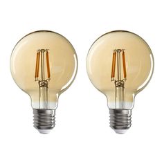 Lot de 2 ampoules led filament ambrée G125 E27 4W