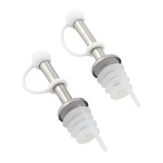 Lot de 2 bouchons avec bec verseur inox et capuchon