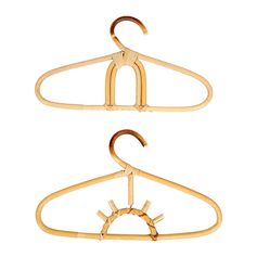 Lot de 2 cintres enfant en rotin