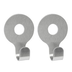 Lot de 2 crochets adhésifs inox satiné rond