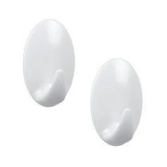 Lot de 2 crochets adhésifs ovales blancs 3x5cm