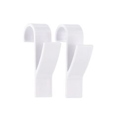 Lot de 2 crochets sèche serviette plastique blanc 9.5x2x6cm