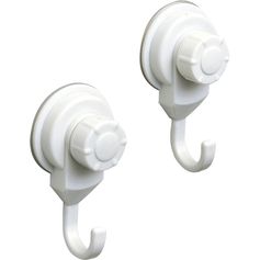 Lot de 2 crochets ventouses blanches 4.5x8.7cm