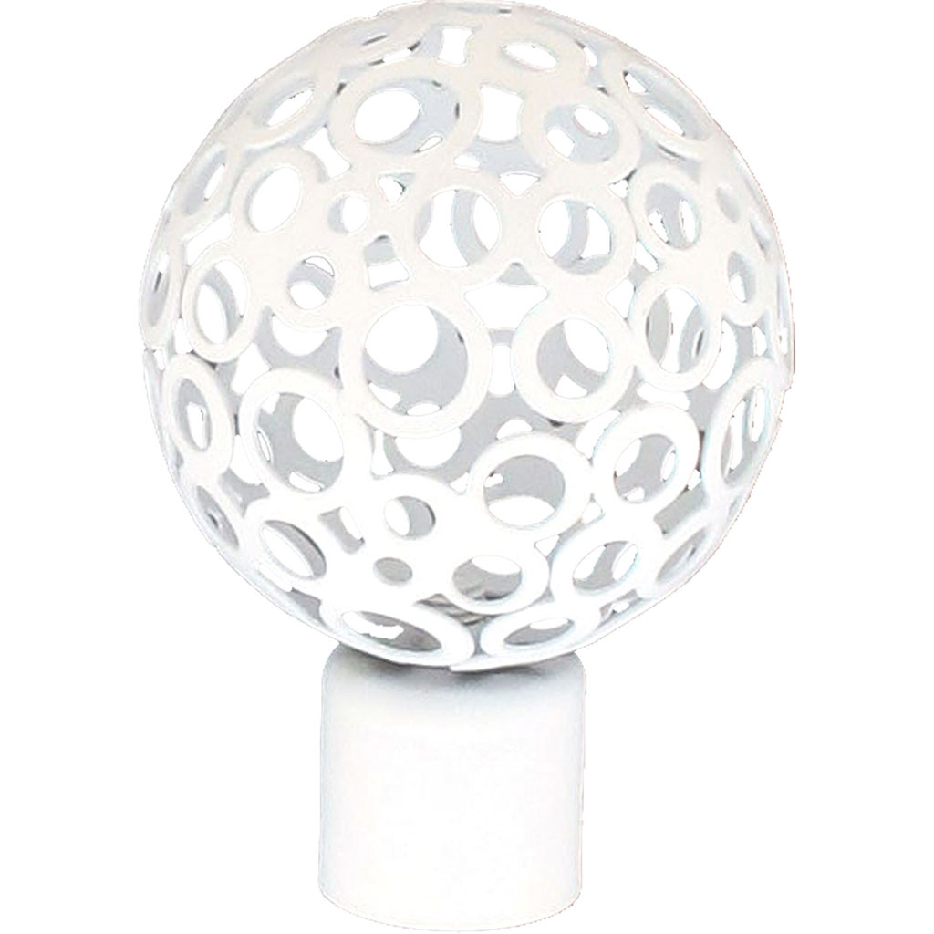 Lot de 2 embouts boule perforée en métal couleur argentée