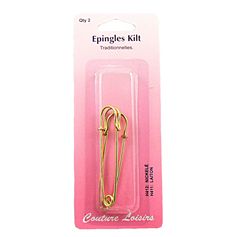Lot de 2 épingles à kilt laiton 75mm