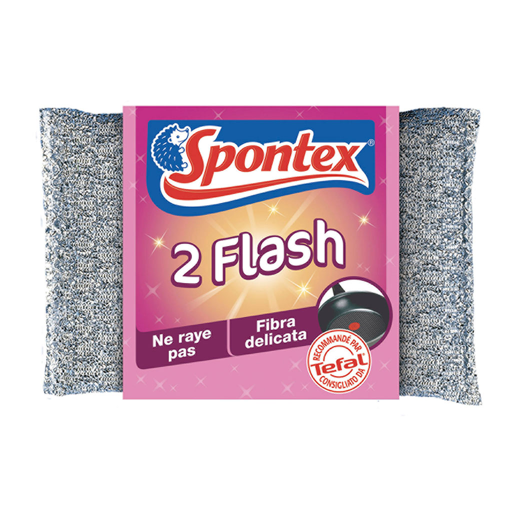 Lot de 2 éponges tampon flash 7x9.4x3.2cm - SPONTEX - Centrakor