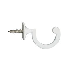 Lot de 2 gonds tringle rideau crosse arrondis blancs 34mm