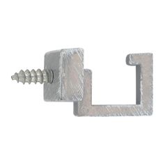 Lot de 2 gonds tringle rideau crosse carrée argent mat 17mm