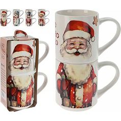 Lot de 2 mugs Noël porcelaine 26cl