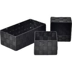 Lot de 2 paniers tressé noir