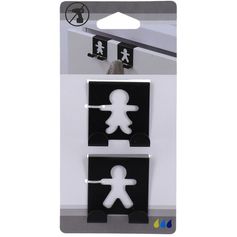 Lot de 2 patères bonhommes métal noir 5x4.8cm