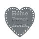 Lot de 2 pinces cœur HOME SWEET HOME gris foncé 8x8cm