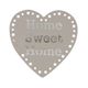 Lot de 2 pinces cœur HOME SWEET HOME taupe 8x8cm