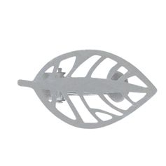 Lot de 2 pinces feuille CENTRAL PARK gris blanc 4x7cm