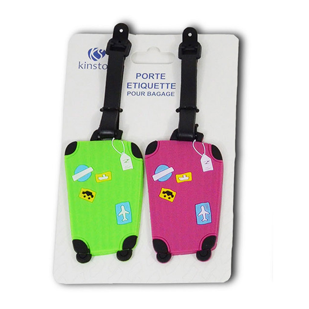 Lot de 2 portes étiquettes pour bagage forme valise